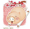 可爱韩国矢量猪_10