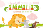 动物英文字母插画