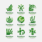 绿叶竹子与字母标志