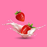 草莓和�w�R的牛奶