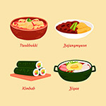 手绘韩国食品插图
