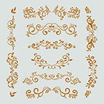 棕色婚礼装饰花纹