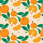 手绘橙色水果图案