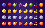 多彩水果图标矢量