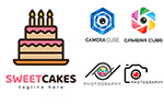 生日蛋糕与相机镜头标志