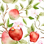 水彩苹果树插图背景