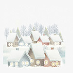 下雪的农村房屋
