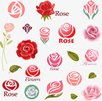 矢量玫瑰图标素材