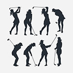高尔夫运动女性剪影