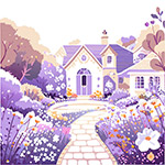 紫色花园插图