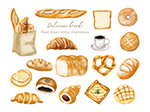  Watercolor French Country Bread