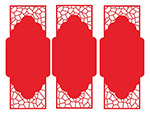 红色装饰花纹文化墙