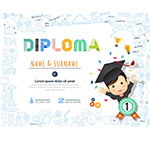 幼儿园毕业证书矢量