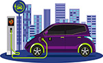 新能源汽車插畫