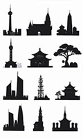 剪影中國城市地標