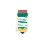 綠色鉛筆教師節(jié)標簽