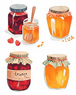 果醬蜂蜜罐頭矢量