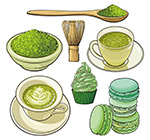 矢量抹茶食物