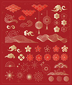 新年春节云纹水纹元素