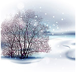 冬天山村風(fēng)景矢量