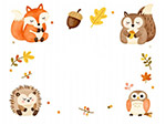 秋日森林小动物边框
