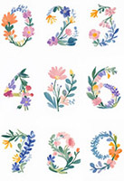水彩手绘花卉数字