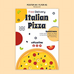 意大利披萨手绘海报