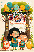  Happy 61 picture book style poster