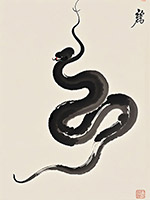  Chinese geomantic ink snake pictures