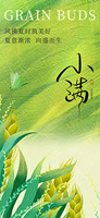 油画风小满节气海报