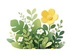 清新3D花草丛插画2