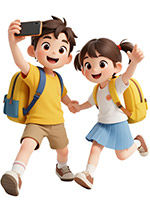 3D卡通中學生