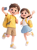 3D卡通中學生3