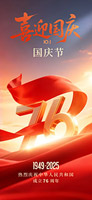 国庆76周年手机海报