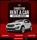汽車租賃正方形海報