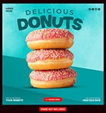 甜甜圈美食正方形海報