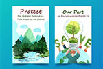 保护环境插画