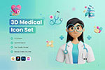 卡通3D医疗健康插画